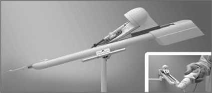 The Remote Catheter Manipulation System - remote control shown in inset (photo courtesy Catheter Robotics).